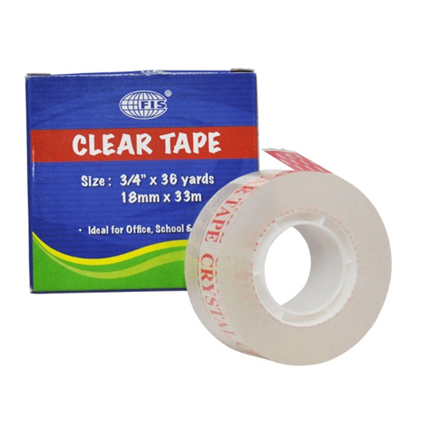 FIS FSTA3/4X36CC Clear Tape-3/4in x 36yds